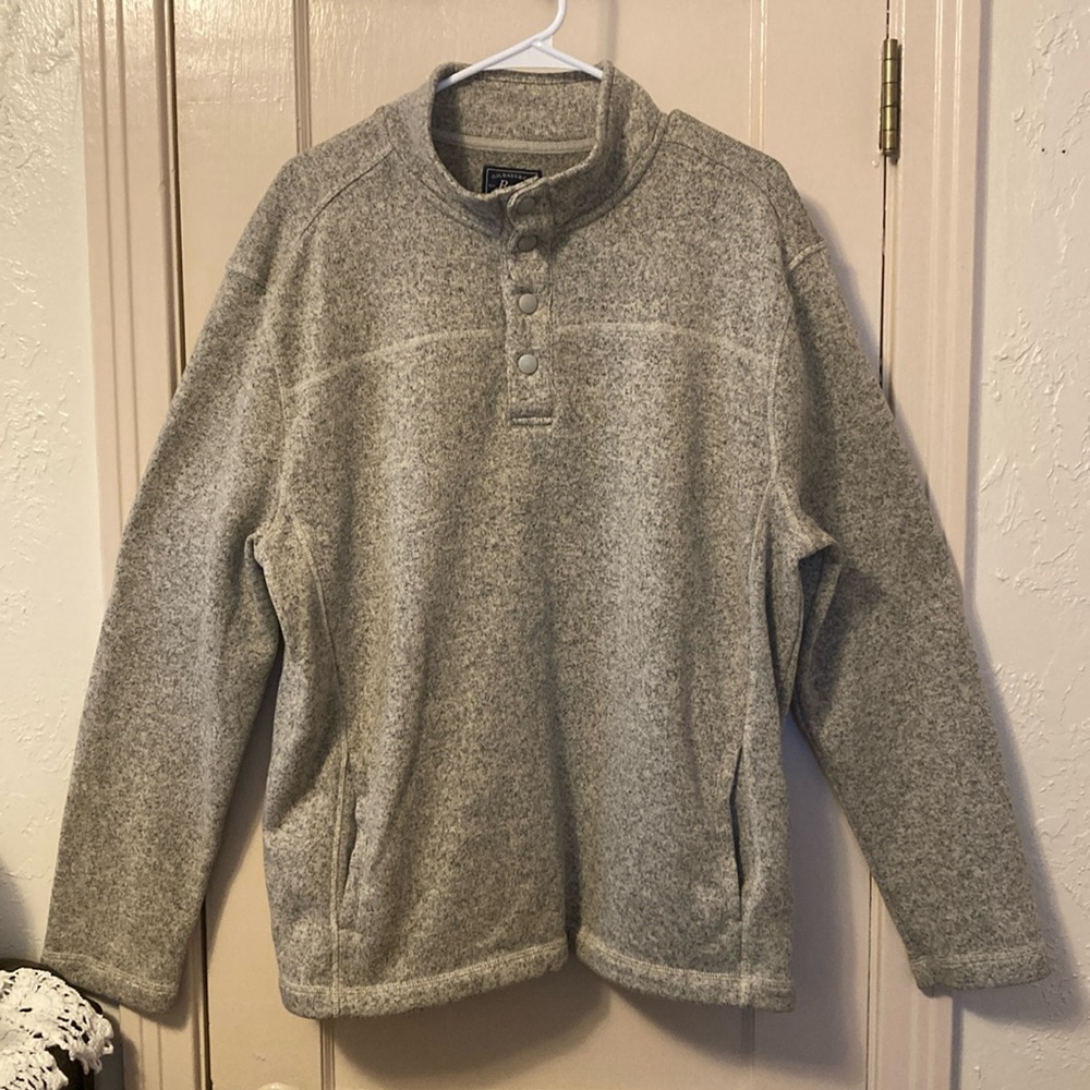 G.H. Bass & Co Men’s 1/4 Snap Mock Neck Sweater XL Long Sleeve Tan And Black